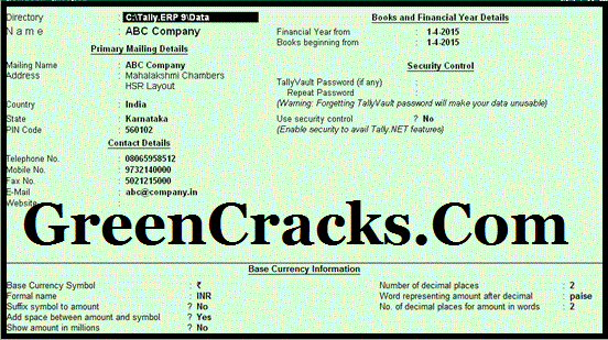 crack serial key for tally erp 9